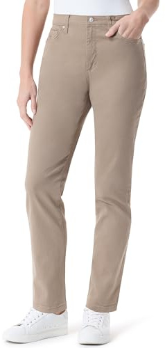 Gloria Vanderbilt Women's Amanda Classic High Rise Tapered Jean Standard, Hazelnut, 16