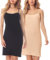 Merry Style Damen Unterkleid kurz Petticoat Knielänge einstellbare Träger 2Pack MS10-203(2Pack-Schwarz/Nude, 3XL)