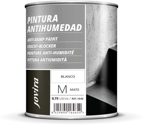 JOVIRA PINTURAS Pintura Antihumedad Blanco Mate. Impermeabiliza, protege y aísla fachadas, muros, paredes. (750 Mililitros, Antihumedad) K-35