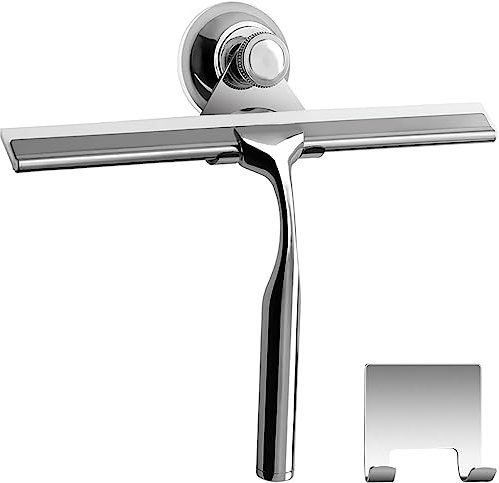 Zindoo Raclette De Douche Vitre Raclette l'eau De ménage en Acier Inoxydable 31 x 17 cm Nettoyage Raclette pour Salle De Bain Fenêtre