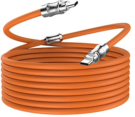 WLGQ Cable USB C to USB C pd 100w, Skin Friendly Liquid silicone Material Quick charge Cable USB type C Interface Device Universal charge Cable (Orange 3m)
