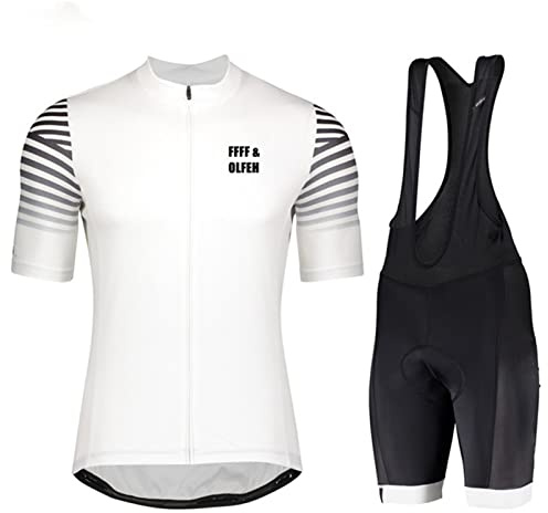 FFFF & OLFEH Vêtements Cyclisme Pro Homme Tenue Cycliste Manche Courte, avec 3D Gel Tenue VTT Homme SéChage, Cycling Route Respirant Séchage Rapide