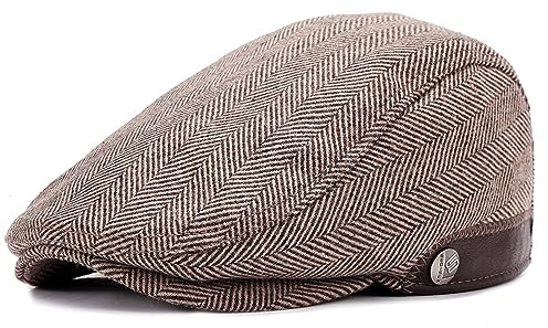 Superora Homme Casquette Béret Plate Style Vintage Béret Casquettes Chapeau réglable Plate Automne Hiver