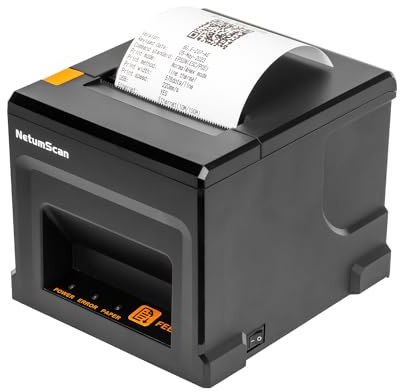 NetumScan 80mm POS Receipt Printer 300mm/s USB Thermal Receipt Printer with Auto Cutter Cash Drawer, USB Ethernet Interface,Support Windows/Mac/Linux, Restaurant Kitchen Printer for ESC/POS,NS8360L