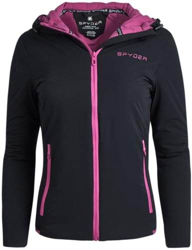 Spyder Womens Windbreaker Jacket - Lightweight Insulated Wind Resistant Waterproof Jackets for Women Zip Up Womens Jacket, Size Medium, Black
