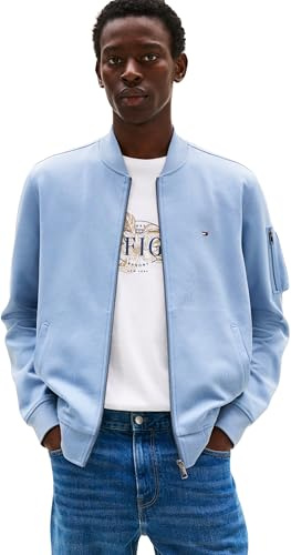 Tommy Hilfiger Cazadora bomber Hombre Essential con cremallera, Azul (Brisk Blue), XXL