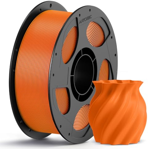 ANYCUBIC Filamento PETG 1,75 mm, Filamento Robusto e Durevole per Stampanti 3D, Eccellente Adesione Degli Strati, Adatto Alla Maggior Parte Delle Stampanti FDM, 1KG Arancione