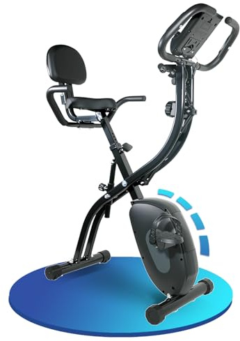Mini Vélo d'Appartement Pliable home trainer pliable avec Support pour Tablette avec et Mesure du Pouls Manuel 10 Niveaux de Résistance avec Selle Confort faciles à assembler