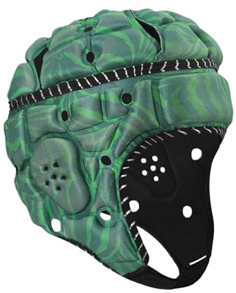 Chatonshen Casque de Rugby pour Garçons et Filles, Rembourré et Respirant, Idéal pour Le Baseball, Le Lancer, L'entraînement, Ou comme Cadeau, avec Drapeau, Vert