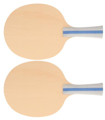 SHERCHPRY Raqueta de Tenis de Mesa de Madera sin Terminar para Principiantes 2 Piezas Pala Blanca para Entrenamiento Interior y Exterior Control Preciso y Superficie Pintable