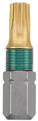 kwb 2 Bits 25 mm Torx T25 Titan 124225 (TiN, TQ 60 Stahl, ISO 1173, Antrieb C6.3), 2-er Pack