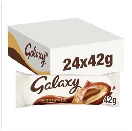 Galaxy Smooth Milk Chocolate Multipack, 24 x 42g | Premium Creamy Chocolate Bars Bulk Box | Ideal for Office Snacks, Chocolate Gifting, Sharing & Daily Indulgence | Vegetarian Friendly Chocolate