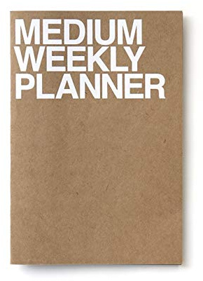 JSTORY Medium Weekly Planner Lays Flat Undated Year Round Flexible Cover One Size Kraft