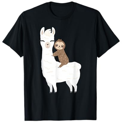 Sloth Riding Llama Shirt Funny Birthday Gift for Boy, Girl T-Shirt