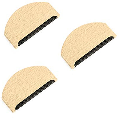 Zngou 3-Piece Cashmere Comb Set - Sweater & Wool Fabric Bobble Remover - Manual De-Pilling Comb With Wooden Handle