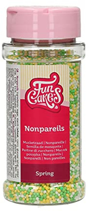 FunCakes Nonpareils Printemps: Sprinkles de gâteau, bon goût, parfait pour la décoration de gâteaux, des centaines et des milliers de sprinkles. 80 g.