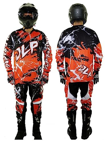 JLP RACING Motorradanzug für Motocross, Quad, Enduro, Mountainbike, BMX, MTB, Kinder, Orange, Größe 26us, 8-9 Jahre