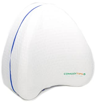 COMODITIPS Almohada para Piernas y Rodillas, Espuma con Memoria, Alivia Dolor de Espalda, Cadera y Articulaciones, Almohada Rodillas para Dormir, Almohada para piernas Dormir, Almohada para piernas