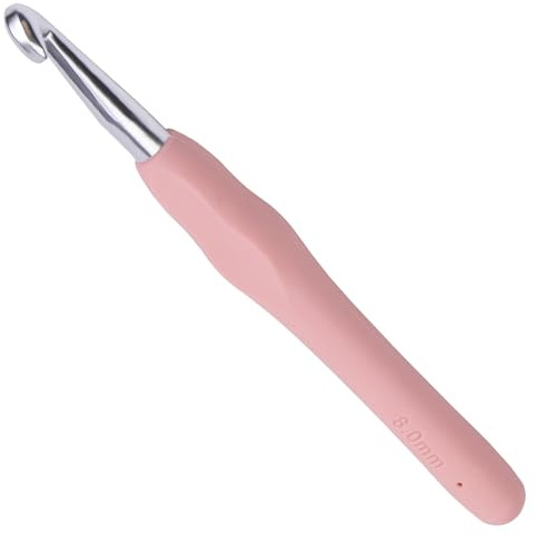 8mm Crochet Hooks Crochet Knitting, Ergonomic Soft Handles Crochet Hooks for Arthritic Hands, Light and Comfortable Crochet Tool,Crochet Tool for Knitting Suitable for Beginners (8.0mm)