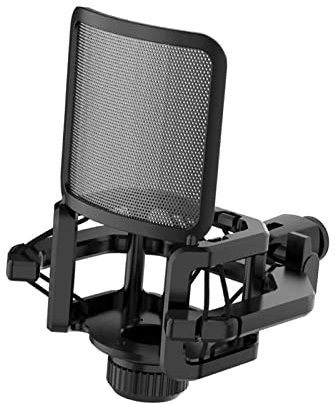Micrófono Shock Mount Soporte de Suspensión Universal Soporte Clip Shock Mount Holder para Transmisión Podcast Grabación Micrófono de Condensador, negro