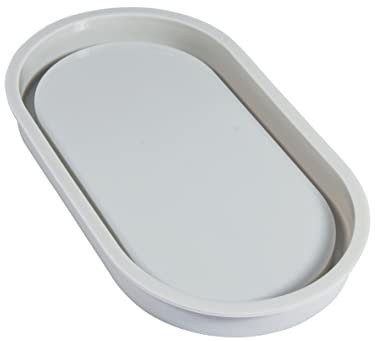 Rayher Silikon-Gießform Untersetzer oval, 17,8 x 9,5 cm, Höhe 1,6 cm, zum Ausgießen mit Kreativ Beton, Art Resin Gießharz, Raysin-Gießpulver, 36126000, Grau
