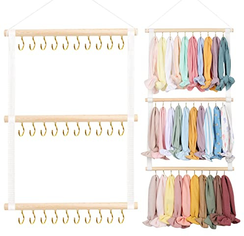 POVETIRE Organizador de bandas para la cabeza para niñas, diademas de bebé, accesorios para el cabello, organizador de almacenamiento para colgar en la pared, decoración para guardería, habitación de