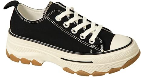 IVACHY Womens Sneakers Ladies High and Low Top Chunky Platform Wedge Trainers Walk Casual Daily Wear Comfy Shoes Size UK