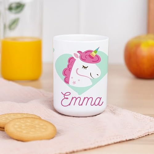 Wanapix | Bicchieri per Bambini | Bicchiere Personalizzato di Plastica Infrangibile | Ritorno a scuola/asilo | Senza BPA | Tazza per Bambini | 330ml | Unicorno