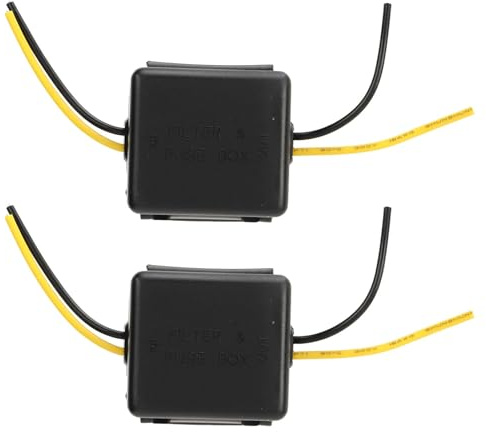 Aramox Stereo Power Supply Filter, 2Pcs Car Power Filter 12V Interference Proof Noises Reduction Stereo Power Supply Filter for Equalizers Amplifiers