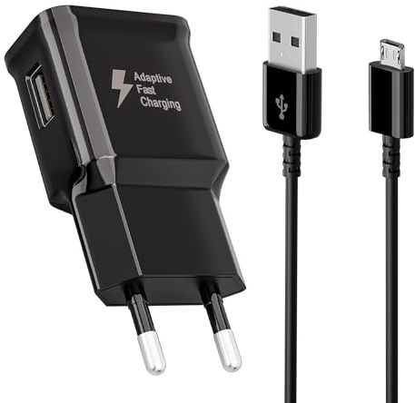 USB Laddare med Micro USB Höghastighets Android Mobiltelefon Laddkabel Kompatibel med Samsung Galaxy S7 S6 Edge S5 S4 S3 S2 A03 J8 J7 J6 J5 J3 Note5 4 Tab 4 Tab S S2, Ersättare Original Snabbladdare