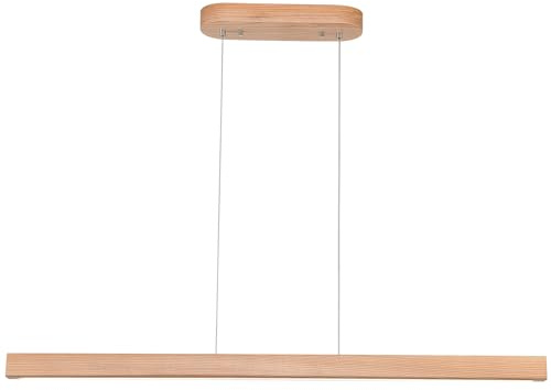 39 Wood Linear Pendant Light Fixture Modern LED Pendant Lights Led Dimmable Chandelier with Remote Control Ceiling Hanging Lights Pool Table Lights for Dining Room Kitchen Island Lights Natural
