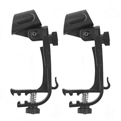 Musiin Drum Microphone Clip Adjustable Drum Rim Mic Clips Drum Microphone Mount Clamp (2Packs)