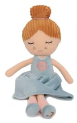Jollein Tygdocka, gosig docka – docka ros – 100% polyester, 32 x 10 x 6 cm – gosedjur, docka