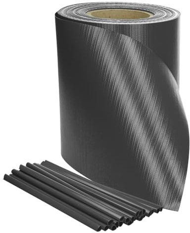 DVAURLIAN Valla de protección visual de 35 m x 19 cm, incluye 20 clips, lámina de protección visual de PVC para vallas de doble varilla, valla de jardín (antracita)