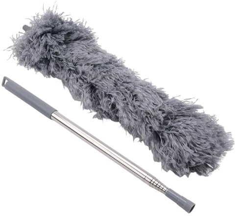 Wrtysully takränna rengöringsborste med teleskopisk utdragbar stång 20 cm skyddsrengöring verktyg lätt att ta bort löv, grå