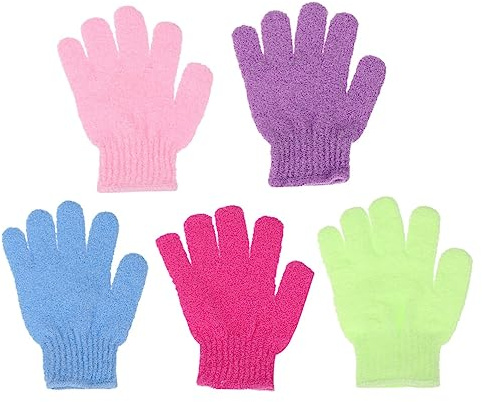 Ipetboom Guantes de Ducha Exfoliantes 12 Piezas Tamaño Único Nylon Multicolor para Baño Cuerpo Mujer Hombre Limpieza y Masaje Corporal Color Aleatorio