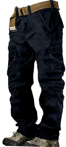 VYLYNL Pantalon militaire camouflage pour homme en coton, pantalon cargo armée pour extérieur, airsoft, combat, chasse, pantalons à plusieurs poches, pantalons tactiques de travail, vêtements de