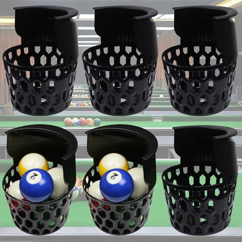 WDEC 6PCS Billard Poches en Plastique Snooker Paniers Drop Filets, Pocket De Remplacement pour Billard Plastique PP Poche De Rangement, pour la Plupart des Tables De Billard Standard, Noirs