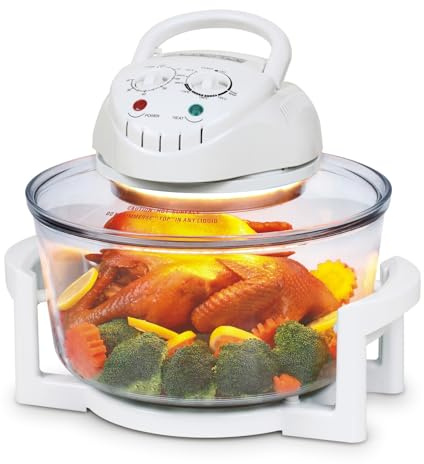 Forno Friggitrice Ad Aria Alogena, Forno Alogeno Multifunzione 20l Con Manopole Regolabili Di Tempo E Temperatura 125-250°c, 1350w Forno Alogeno Da Tavolo Per Cucina E Sala Da Pranzo white