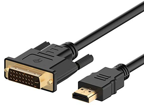 Rankie HDMI to DVI Cable, Male to Male CL3 Rated High Speed Bi-Directional, 6 Feet (Black)