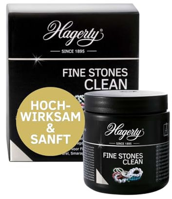 Hagerty Fine Stones Clean Schmuck-Tauchbad 170 ml I Effektiver Reiniger für Schmuck mit Smaragden Perlen Opalen Korallen Türkisen I Schmuckreiniger für Halbedelsteine & Schmucksteine mit Tauchkorb