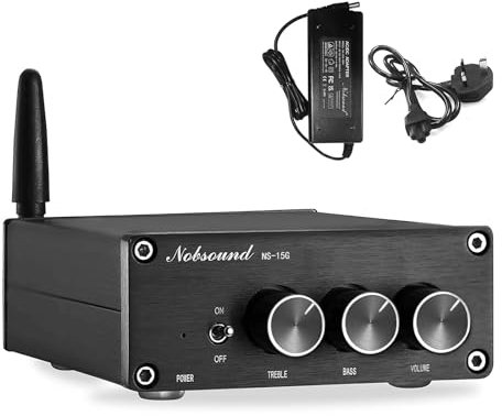 Nobsound NS-15G Bluetooth Amplifier, Mini 200W Amp, TPA3116 Chip, HiFi Stereo Class D 2.0 Channels, with Power Supply