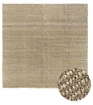 HAMID - Alfombra de Yute Alcázar, 100% Fibra de Yute Natural, Alfombra Suave, Tejida a Mano, Alfombra de Salón, Comedor, Dormitorio, Pasillos, Entrada - Natural (250x250cm)
