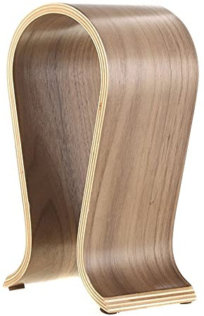 Soporte para Auriculares de Madera, Soporte Universal para Auriculares, Soporte para Auriculares, Antideslizante, Base Universal, Madera de Nogal, para el Hogar, la Oficina, el Estudio (Marrón)