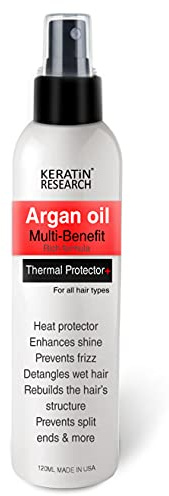 Thermal Hair Protector Spray - Enhances Shine, Eliminates Frizz, Detangles, Prevents Split Ends, Replenishes Nutrients, Heat Activated for Styling