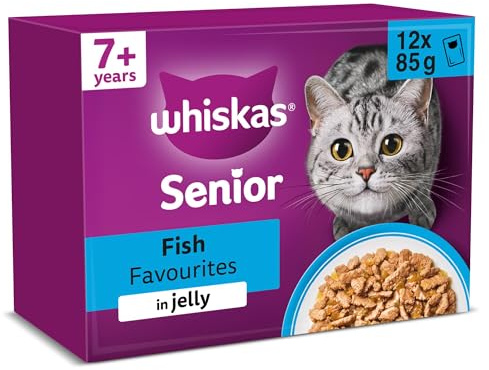 whiskas 7+ Cat Pouches Fish Favourites in Jelly 12x85g
