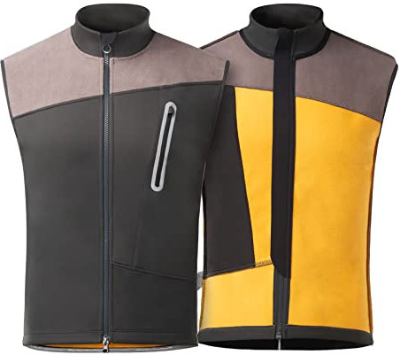 ROCKBROS Herren Weste Softshell Weste Winddichte Laufweste Outdoor Fleeceweste Winter Warm Ärmellose Jacke für Radfahren, Laufen, Wandern