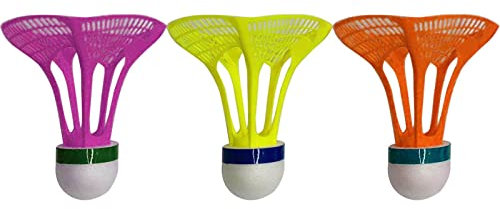 Genikeer Winddichtes Badminton Airshuttle | Advanced Nylon Kunststoff Federbälle | Luft-Badminton-Federball | Winddichte Langlebige Badmintonbälle Für Hinterhöfe, Drinnen, Draußen, Zufällige Farbe