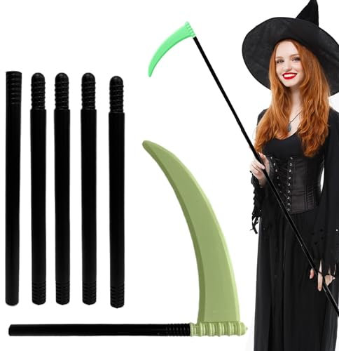 Lumiscent Faux Faucheuse, Jouet de Faux, Faucille Longue pour et Adultes, Fausse Faux de 6,2 Pieds de Long, poignée réglable pour Accessoires de Costumes pour et Adultes