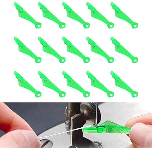 NICKLIN 15 Stück Nadeleinfädler,Einfädler für Nähmaschinen,Nadeleinfädler für Nähmaschinen,Kunststoff Nähnadeln Einfädler,Nähmaschinen Zubehör für DIY